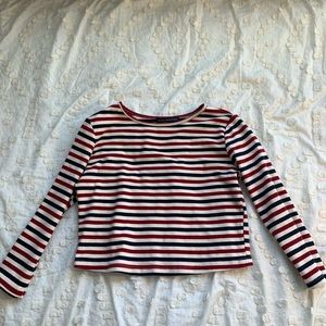 Brandy Melville red, white, and blue striped top